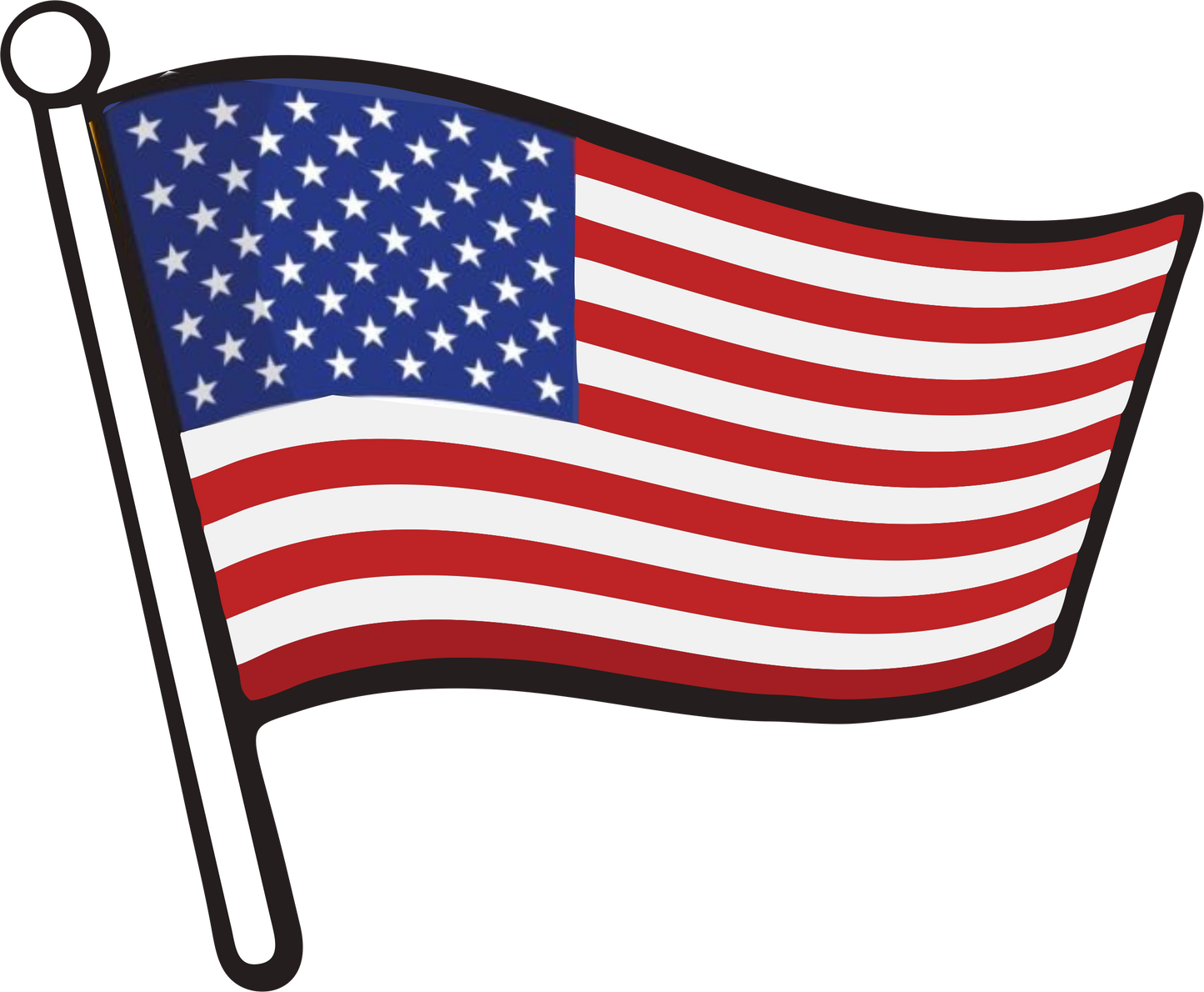 USA Flag Sticker - Weatherproof Vinyl Decal