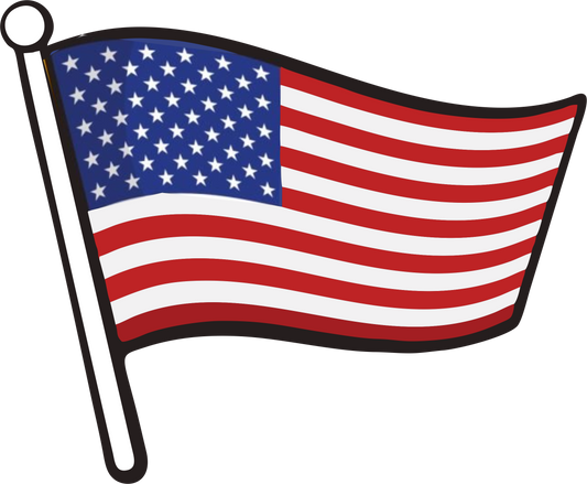 USA Flag Sticker - Weatherproof Vinyl Decal